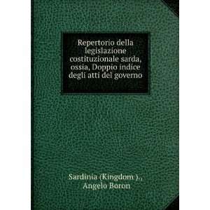   degli atti del governo . Angelo Boron Sardinia (Kingdom ). Books