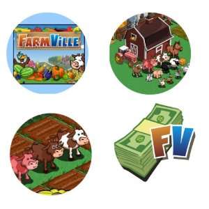  Set of 4 Farmville 1.25 Badge Pinback Button: Everything 