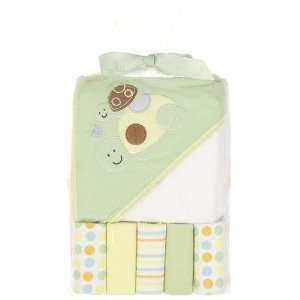 Cutie Pie Hooded Towel & Washcloths Set   Unisex Turtle   colors as 