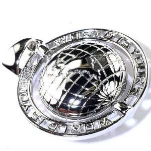 Platinum Plated Hip Hop Crystals Iced Micro Pave Mens World Is Yours 