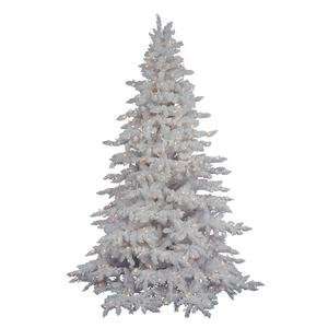  Flocked White Spruce 78 Artificial Christmas Tree with 