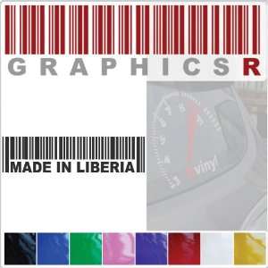 Sticker Decal Graphic   Barcode UPC Pride Patriot Made In Liberia A426 