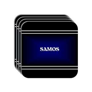 Personal Name Gift   SAMOS Set of 4 Mini Mousepad Coasters (black 