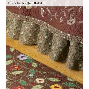  Queen Ellens Floral Garden Cotton Bed Skirt: Home 