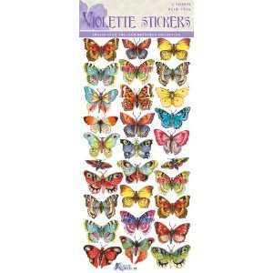  Violette Stickers Mini Bright Butterflies: Office Products