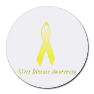  Liver Disease Awareness Ribbon Round Mouse Pad: Office 