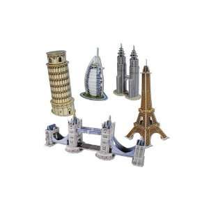  3D 5 famous buildings Puzzle Toys & Games