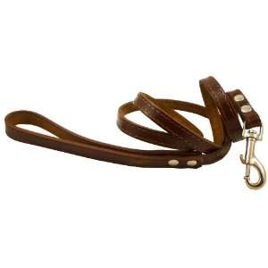   Leather Classic Dog Leash Brown 1/2 Wide For Small to Medium Breeds