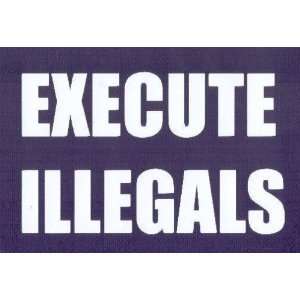 EXECUTE ILLEGALS  This is a vinyl window letters decal, the size is 4 