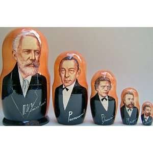  Russian Composers Nesting Doll Tchaikovsky Rakhmaninov 