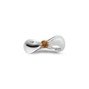  0.20 Ct Citrine Solitaire Ring in 14K White Gold 7.0 