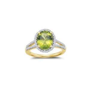  Peridot Ring   0.53 Ct Diamond & 2.15 Cts Peridot Ring in 