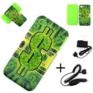   ONE HUNDRED DOLLAR BILL COVER CASE + CAR CHARGER + WALL CHARGER: Cell