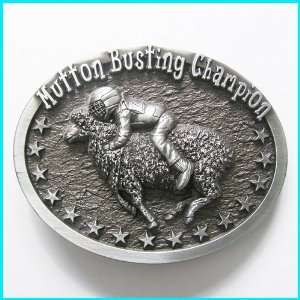   Busting Sheep Riding Enameled Belt Buckle WT 106AS 