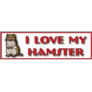  I Love My Hamster; decal/bumper sticker 