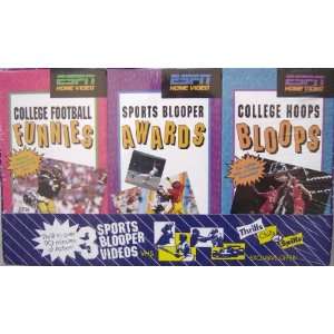  ESPN Home Video Sports Blooper 3 VHS Video Box Set College 