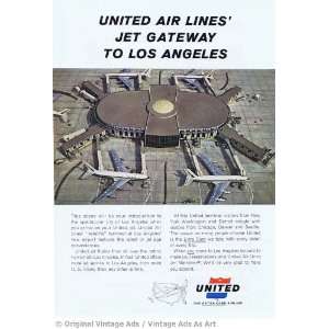  1957 United Airlines LAX Terminal Vintage Ad: Everything 