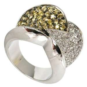  Gold & Clear Pave Ring Jewelry