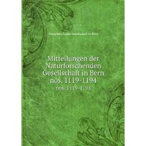   in Bern. nos. 1119 1194 Naturforschende Gesellschaft in Bern Books