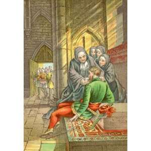  Nuns Caring for Robin Hood 12x18 Giclee on canvas