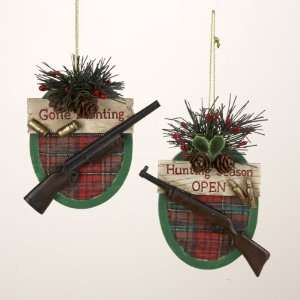  Club Pack of 12 Hunting Sign Christmas Ornaments 4.25 