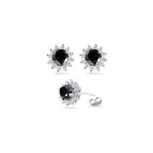  5.50 6.56 Cts Black & White Diamond Cluster Stud Earrings 