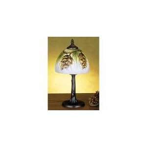  15H Pinecone Reverse Painted Accent Lamp