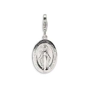 Amore LaVita(tm) Sterling Silver Miraculous Medal w/Lobster Clasp 