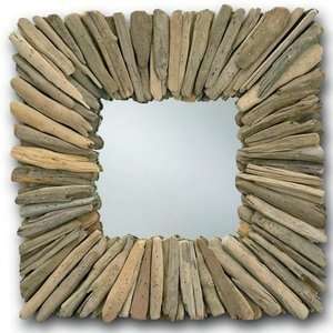  Currey and Company 1030 Beachhead   Square Mirror, Natural 