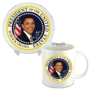 Barack Obama 44th President with Presidential Seal Background Stamped 
