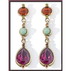  Heidi Daus Carols Collage of Color Crystal Earring Brand 