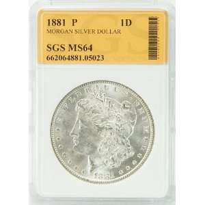  1881 P MS64 Morgan Silver Dollar Graded by SGS: Everything 