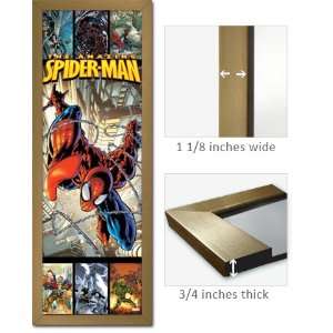  Gold Framed Spiderman Web 12x36 Poster WP5525: Home 
