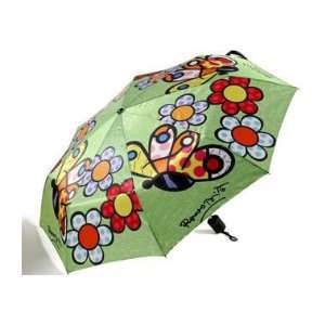  Romero Britto Travel Size Umbrella Butterfly/Flowers 