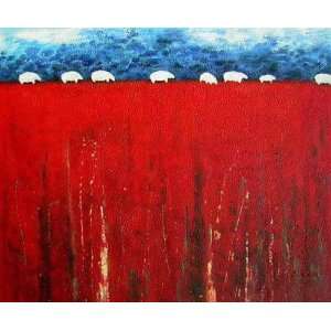 Sheeps Oil Painting on Canvas Hand Made Replica Finest Quality 24 X 