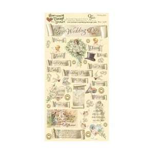 Heartwarming Vintage Cardstock Stickers 6X12Sheet   Wedding Bells 
