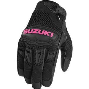   Suzuki Womens Leather/Mesh Street Motorcycle Gloves   Pink / 2X Large