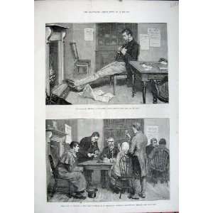   1881 Ireland Rent Agents Office Man Sleeping Table Art: Home & Kitchen