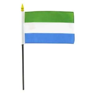  Sierra Leone 4x6in Stick flag: Patio, Lawn & Garden