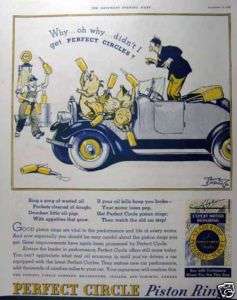 1933 Perfect Circle Piston Rings Tony Sarg art AD  