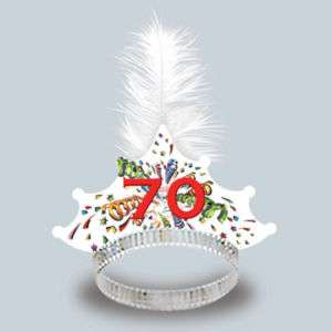 70th Birthday Party (Age 70) FEATHERED TIARA   NEW  