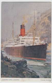   RMS Laconia Ocean Liner 1920s Postcard Posted On Board Algeria  