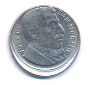 ARGENTINA ERROR OFF CENTER COIN 10 CENTAVOS 1951 BEAUTY  