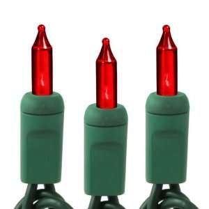 50) Bulbs   Red Mini Christmas Lights   Length 11 ft.   Bulb Spacing 