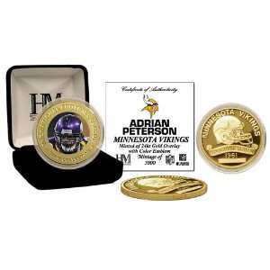  BSS   Adrian Peterson 24KT Gold Commemorative Coin 