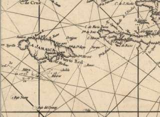 1755 map of Nautical charts, Caribbean Area  
