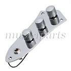 chrome JAZZ BASS CONTROL PLATE ASSEMBLY KNOBS POTS LOADED guitar parts