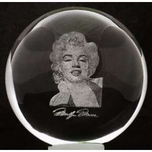  3d Laser Crystal Ball Marilyn Monroe + 3 Led Light Stand 