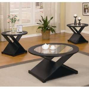   Occasional Table Sets Contemporary 3 Piece Round Occasional Table Set