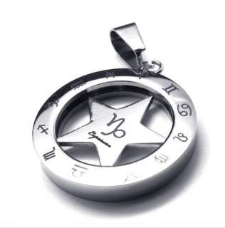 ZODIAC CONSTELLATION STAINLESS STEEL PENDANT NECKLACE  